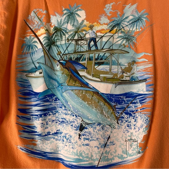 Guy Harvey Orange Swordfish Graphic Tee - Picture 5 of 6